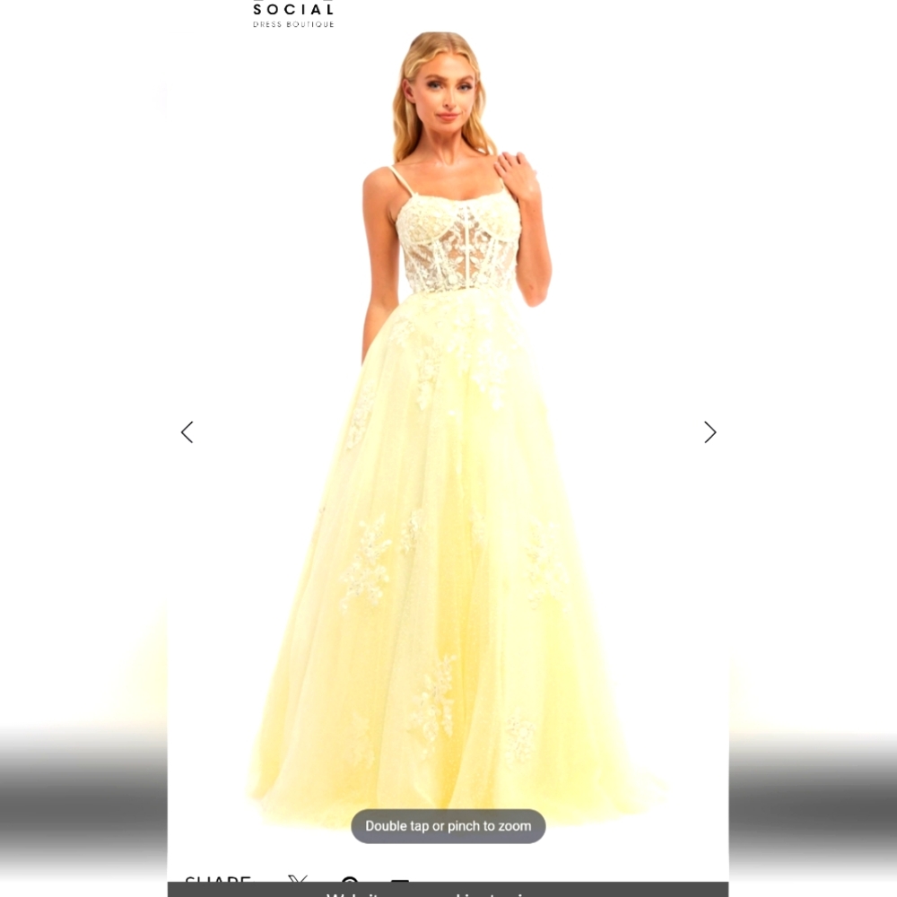 Yellow Prom Quince Gown Dress Size 4